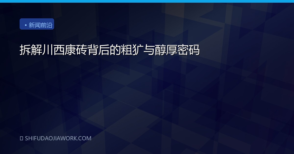 拆解川西康砖背后的粗犷与醇厚密码